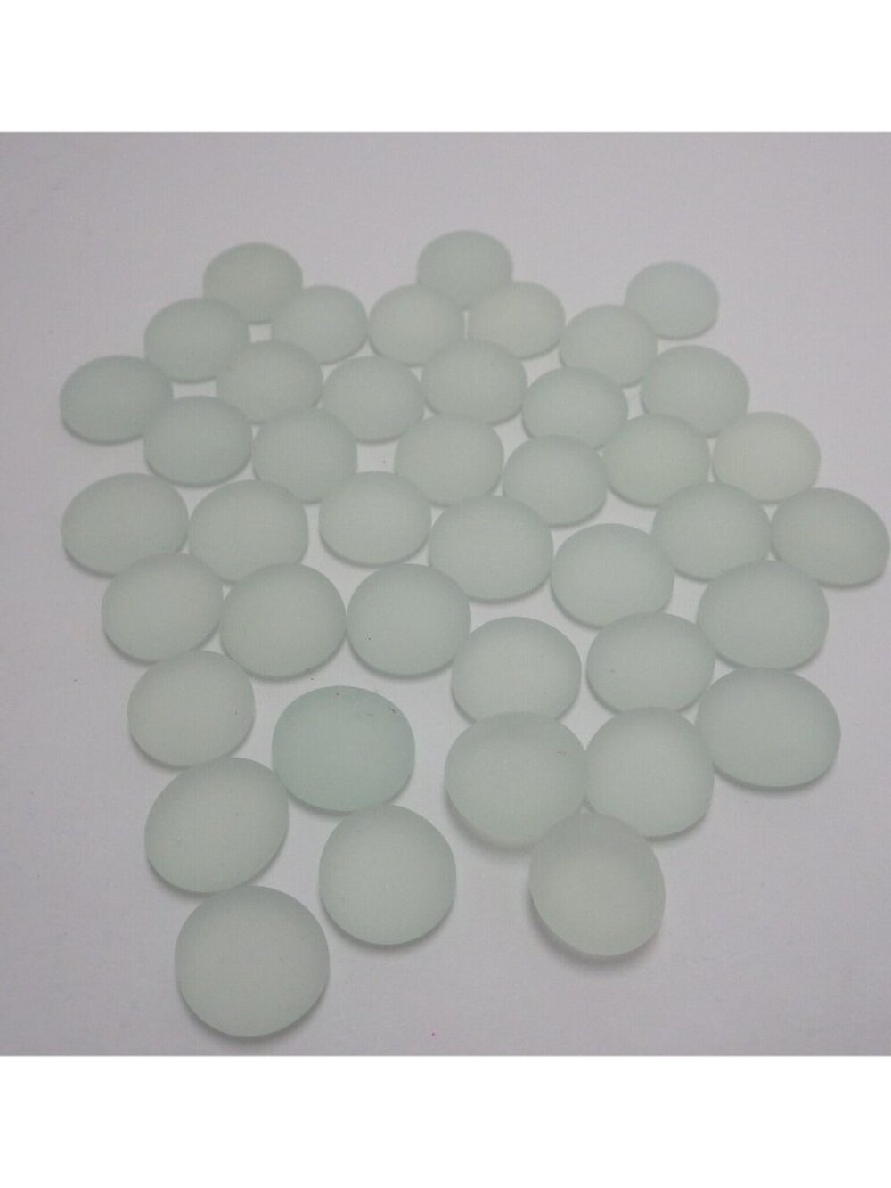 Clear Frosted White Glass Pebbles Gems Mosaic Tiles Marbles Vase Fill 7 oz
